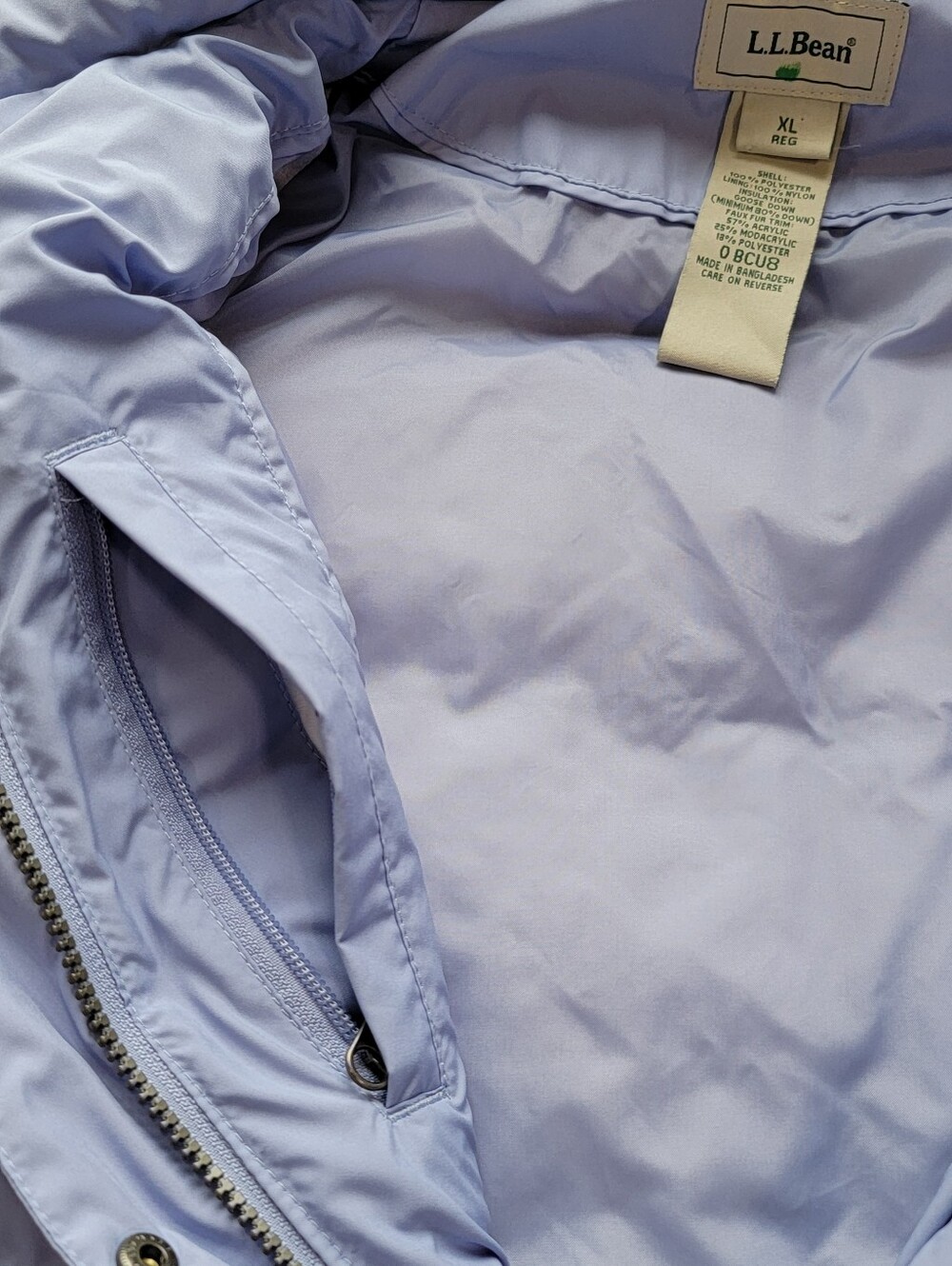 L.L. Bean Long Hooded Puffer Coat in Light Blue - Picture 7 of 10